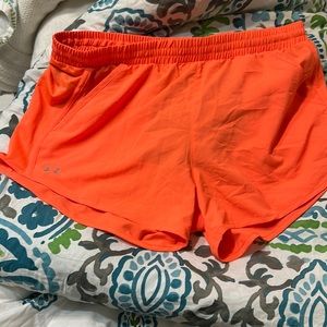Coral orange-ish under armor shorts!